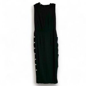 Pfeiffer Black Dress S Sleeveless Snaps Down Side